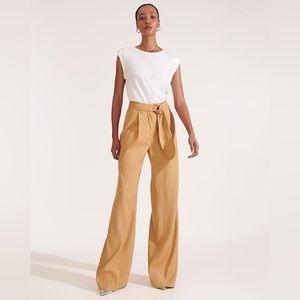 NWT Veronica Beard high waisted belted wide leg pants - size 8